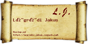 Légrádi Jakus névjegykártya